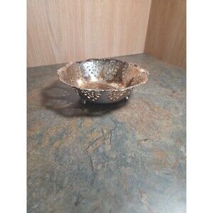 Vintage 1930s WMF 3 Footed Silverplate Over Brass Decorative Bowl Germany Carave